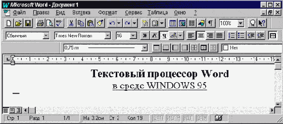 Текстовый процессор MS Word